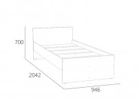 Кровать 900 НМ 011.53-01 Симпл Дуб Сонома